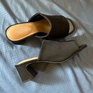 NYDJ Women’s Denim Black Elastic Slide Sandal